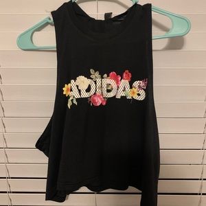 Adidas floral crop top